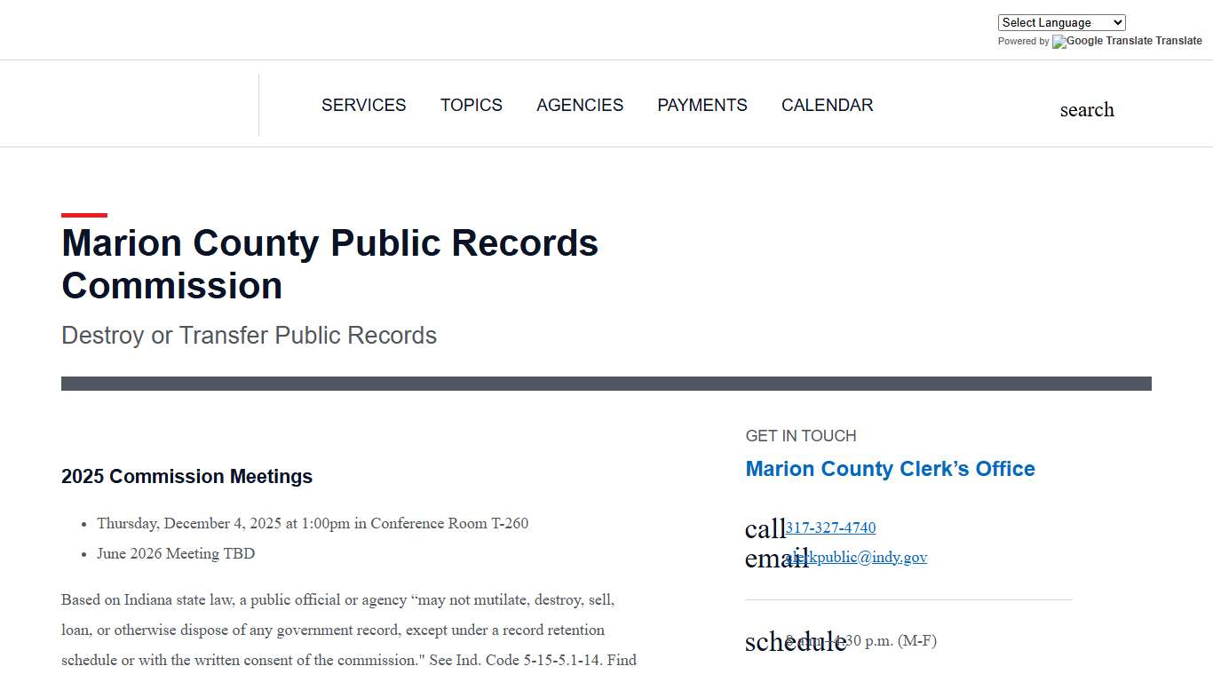 indy.gov: Marion County Public Records Commission