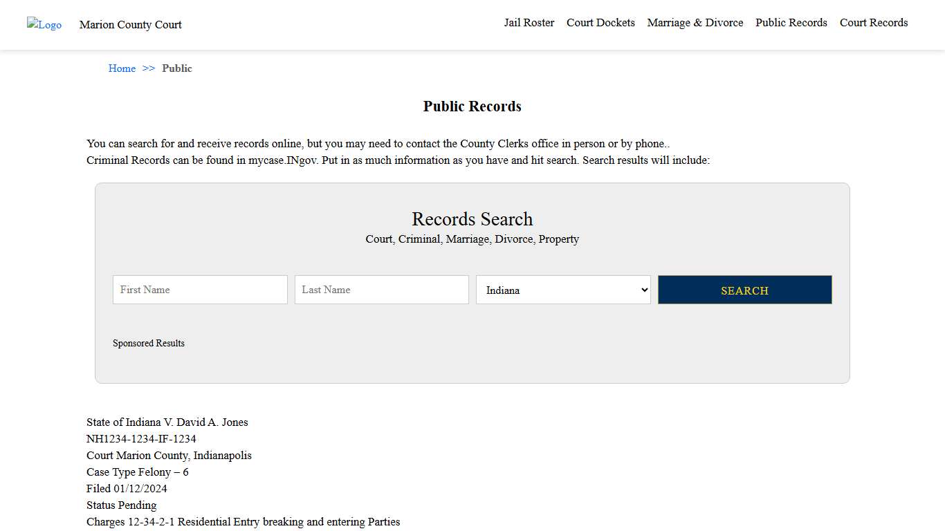 Public Records Marion County Court