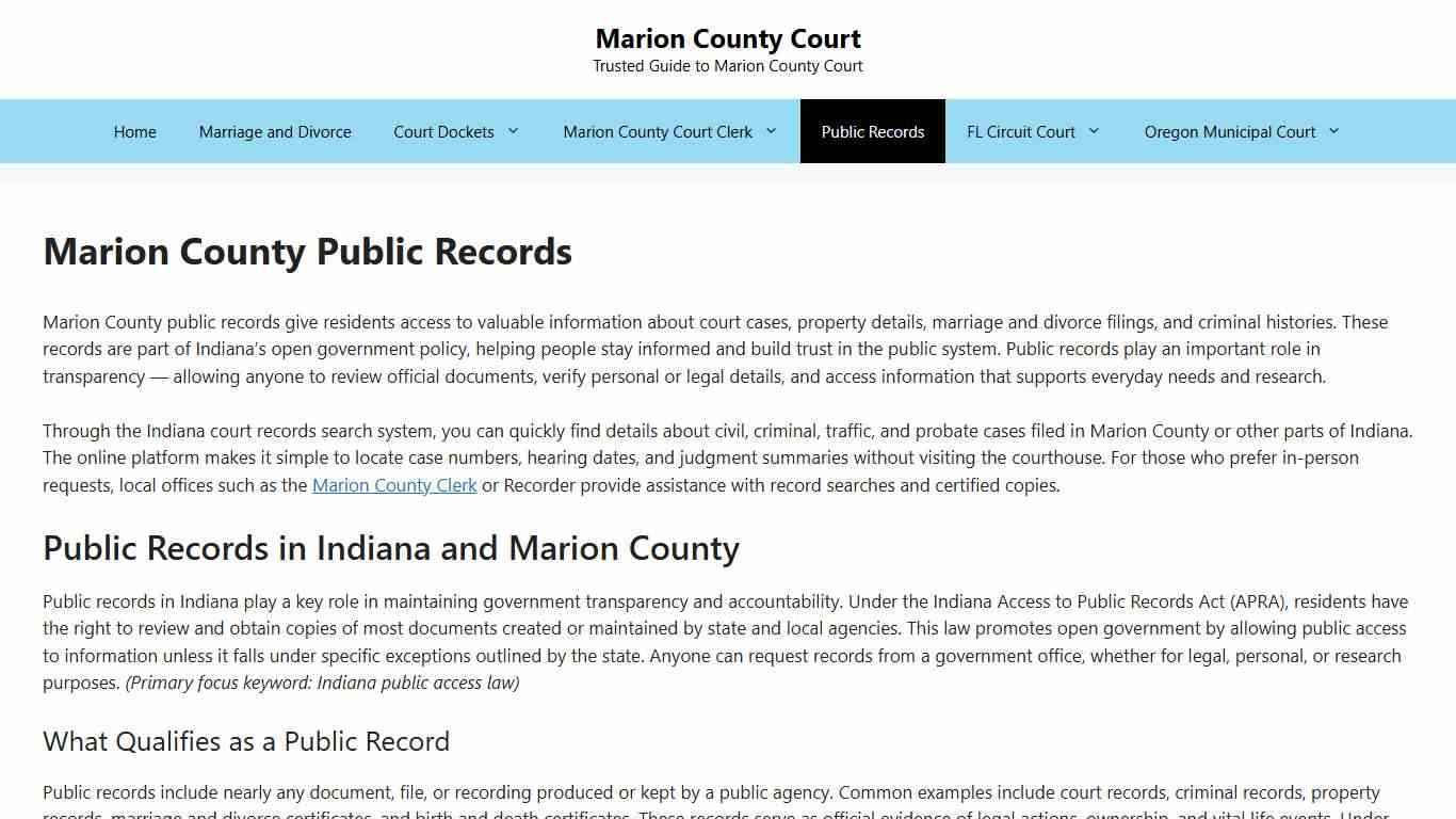 Marion County Public Records
